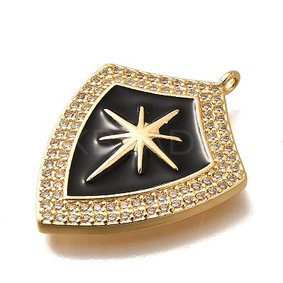 Brass Micro Pave Cubic Zirconia Pendants KK-U055-22G-1