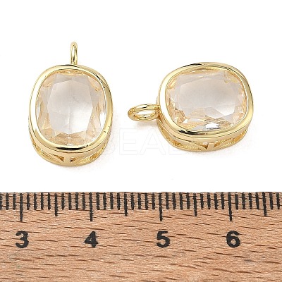 Brass Pave Clear Cubic Zirconia Pendants CU-CBA42CA-04A-G-1