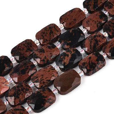 Natural Mahogany Obsidian Beads Strands G-T139-74-1