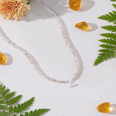 1Pc Glass Rondelle Beaded Necklaces NJEW-LP0007-23Z-1