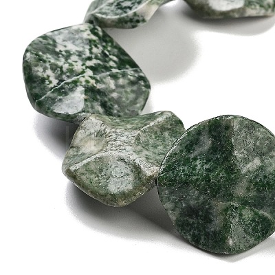 Natural Green Spot Jasper Beads Strands G-Z061-B08-02-1