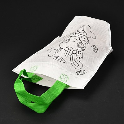 Rectangle Non-Woven DIY Environmental Scribble Bags DIY-B030-01-1