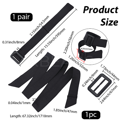 3Pcs 2 Styles Polyester Belts AJEW-GF0011-30A-1