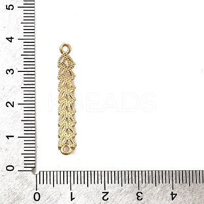 Brass Pave Cubic Zirconia Wheat Connector Charms KK-B152-28G-1