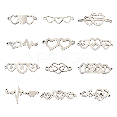 24Pcs 12 Style 304 Stainless Steel Link Connectors STAS-BY0001-02-1