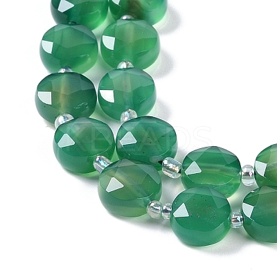 Natural Green Onyx Agate(Dyed & Heated) Beads Strands G-N342-05-1