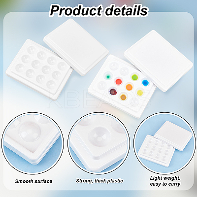 Plastic Imitation Porcelain Watercolor Oil Palette TOOL-WH0053-37-1