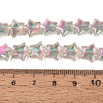 Electroplate Transparent Glass Beads Strands EGLA-N056-04A-A03-1