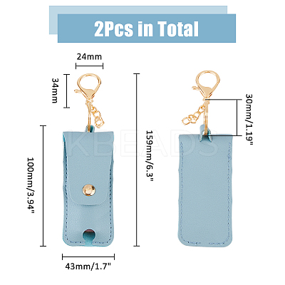 PU Leather Lipstick Holder Keychains AJEW-WH0270-203B-1