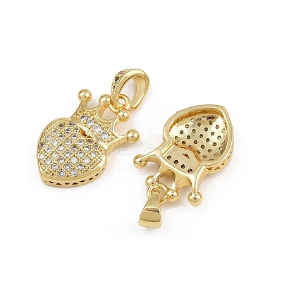 Brass Micro Pave Clear Cubic Zirconia Pendants ZIRC-I367-13G-02-1
