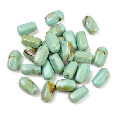 Two Tone Opaque Acrylic Imitation Gemstone Beads OACR-T033-02-1