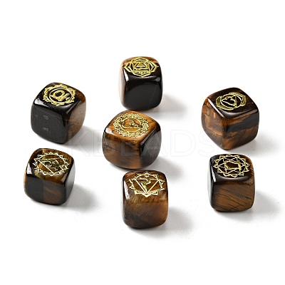 7Pcs 7 Styles Natural Tiger Eye Beads G-H272-04G-1