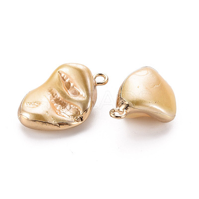 Electroplate Freshwater Shell Pendants SHEL-T018-12G-03-1