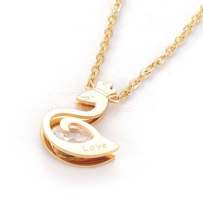 304 Stainless Steel Pendant Necklaces NJEW-F264-22G-1