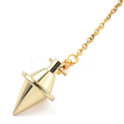 Brass Dowsing Pendulum Big Pointed Cone Pendants KK-H491-06-1