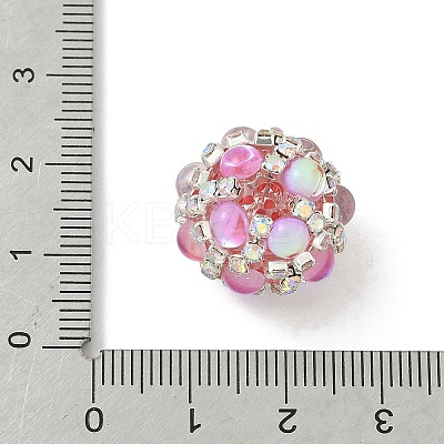 Sparkling Acrylic Encrusted Round Beads CLAY-NH0003-03S-1