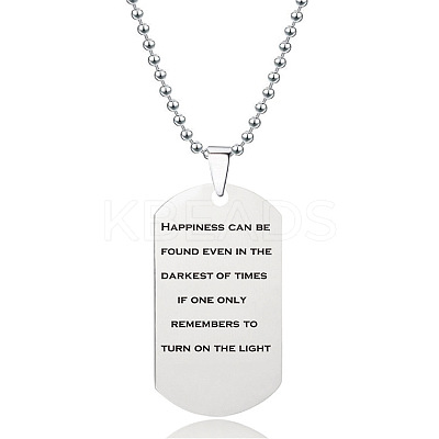 201 Stainless Steel To My Son Dog Tag Pendant Ball Chain Necklaces FS-WG527E6-12-1