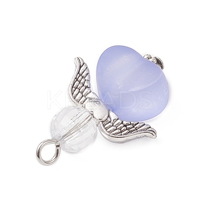 Transparent Acrylic Angel Pendants PALLOY-JF04095-02-1