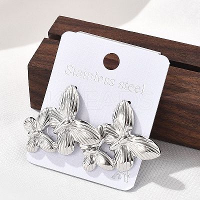 304 Stainless Steel Studs Earrings for Women EJEW-K306-24P-1