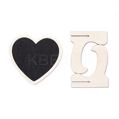 Heart Wooden Mini Chalkboard Signs LS-AJEW-M035-02-1