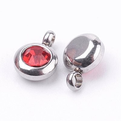 Trendy Original Color 304 Stainless Steel Grade A Rhinestone Charms RB-N030-01E-1