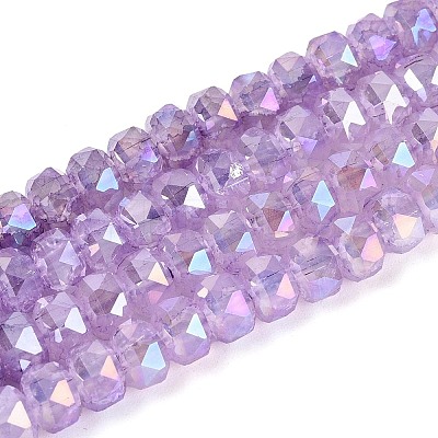 Anti-Tarnish Electroplate Glass Imitation Jade Beads Strands EGLA-T029-6mm-13D-1