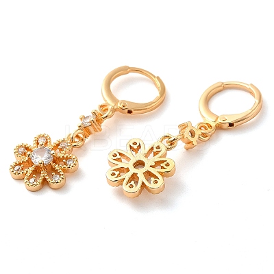 Rack Plating Golden Brass Dangle Leverback Earrings EJEW-B037-11G-1