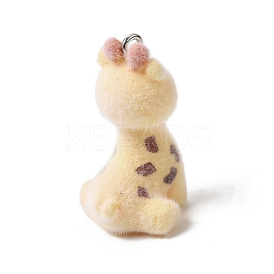 Flocking Opaque Resin Pendants RESI-G123-01Y-1