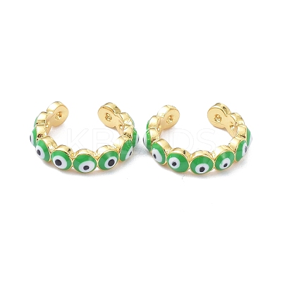 Brass Enamel Cuff Earrings KK-P205-19G-1