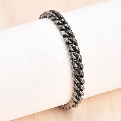 316 Surgical Stainless Steel Cuban Link Chain Bracelets BJEW-C125-12AS-1