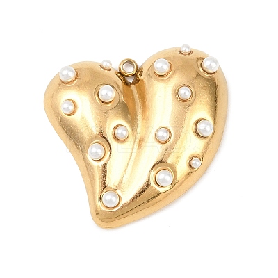 304 Stainless Steel & ABS Plastic Imitation Pearl Pendants STAS-Z185-03G-02-1