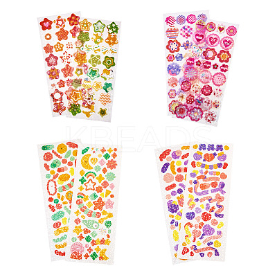 6 Styles Laser Plastic Stickers AJEW-TA0001-62-1