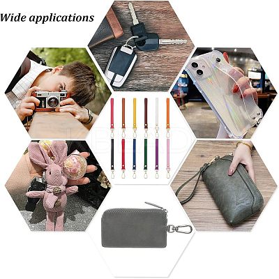 12Pcs 12 Colors PU Leather Wrist Strap Keychains KEYC-CA0001-19-1