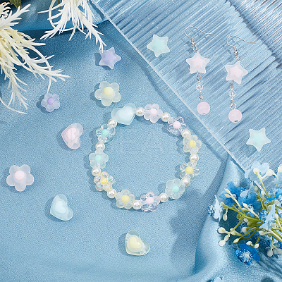 160Pcs 16 Styles Transparent Acrylic Beads and 1 Roll Elastic Crystal Thread DIY-SC0016-21-1