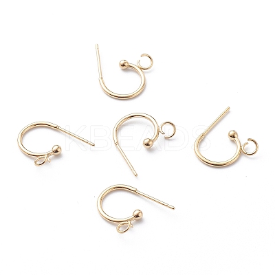 304 Stainless Steel Half Hoop Earrings LS-STAS-Z028-B02-G-1