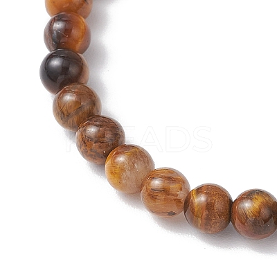 Natural Tiger Eye Stretch Bracelets BJEW-JB11962-01-1