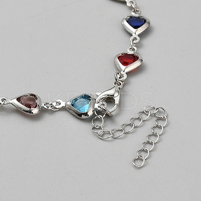Alloy Rhinestone Link Bracelets for Women BJEW-WH0041-30-1