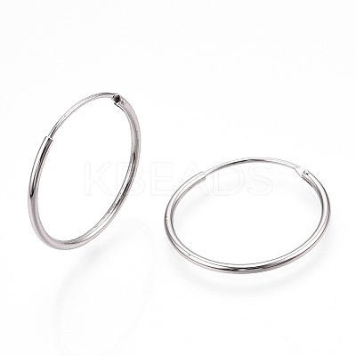 Anti-Tarnish Rhodium Plated 925 Sterling Silver Earring Hoop X-STER-T007-113P-1