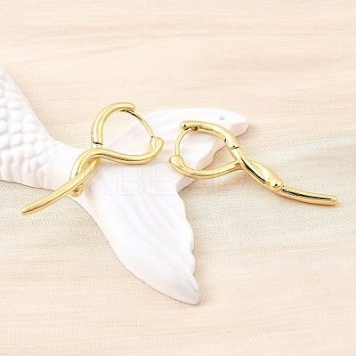 Brass Stick Hoop Earrings EJEW-Z121-12G-1