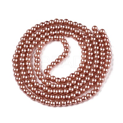 Baking Paint Pearlized Glass Pearl Round Bead Strands HY-Q003-4mm-50-A-1
