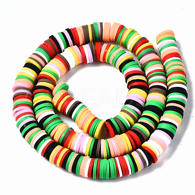 Handmade Polymer Clay Beads Strands X-CLAY-R089-8mm-149-1