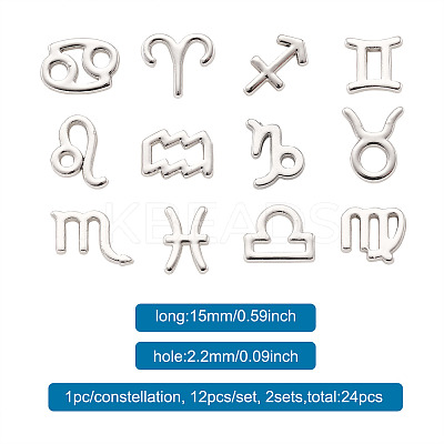 24Pcs 2 Sets Zinc Alloy Jewelry Pendant Accessories FIND-FW0001-08P-1