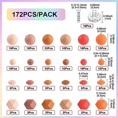 162Pcs Silicone Beads SIL-YW0001-90-1