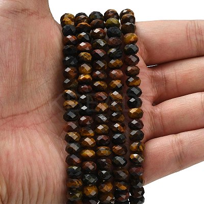 Three-color Natural Tiger Eye Beads Strands G-Z111-A02-02-1