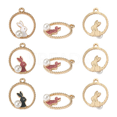 30Pcs 3 Colors Zinc Alloy Enamel Pendants ENAM-KS0001-06-1