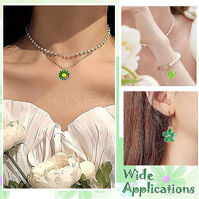 60Pcs 10 Styles Golden Tone Alloy Enamel Pendants FIND-CJ0003-48-1