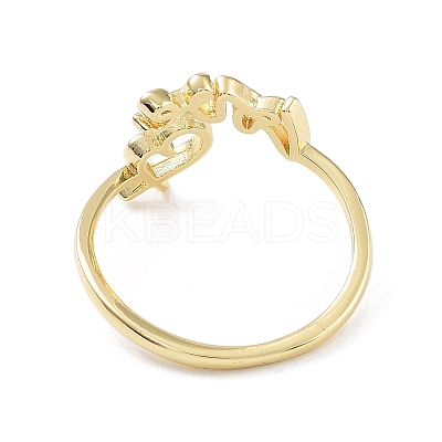 Brass Open Cuff Rings for Women RJEW-A028-01G-1