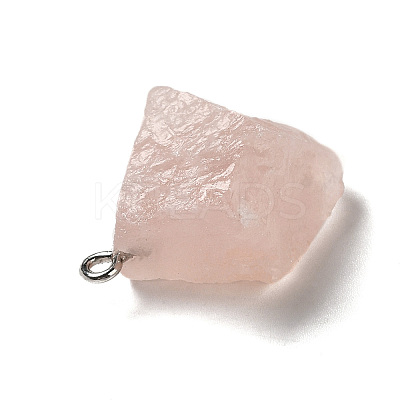 Raw Rough Natural Rose Quartz Pendants G-A028-01D-1
