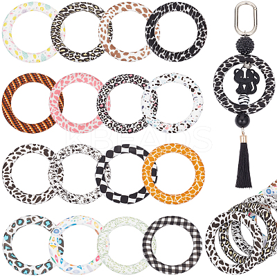 16Pcs 16 Colors Silicone Beads SIL-SC0001-78-1