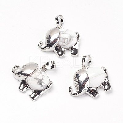 Natural Howlite Pendants G-G713-E06-1